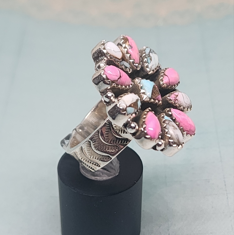 Cotton Candy Turqoise Sterling Ring - Picture 8 of 8